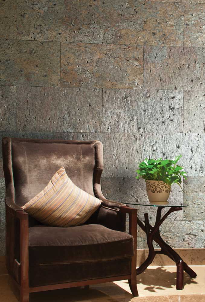 Window Chair with Stone Veneer walls