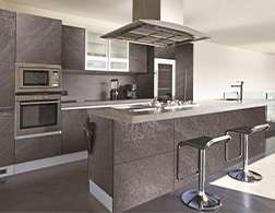 Modern kitchen with stone veneer from suppliers in India