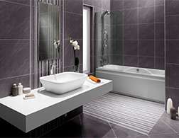 Modern bathroom with stone veneer from suppliers in India